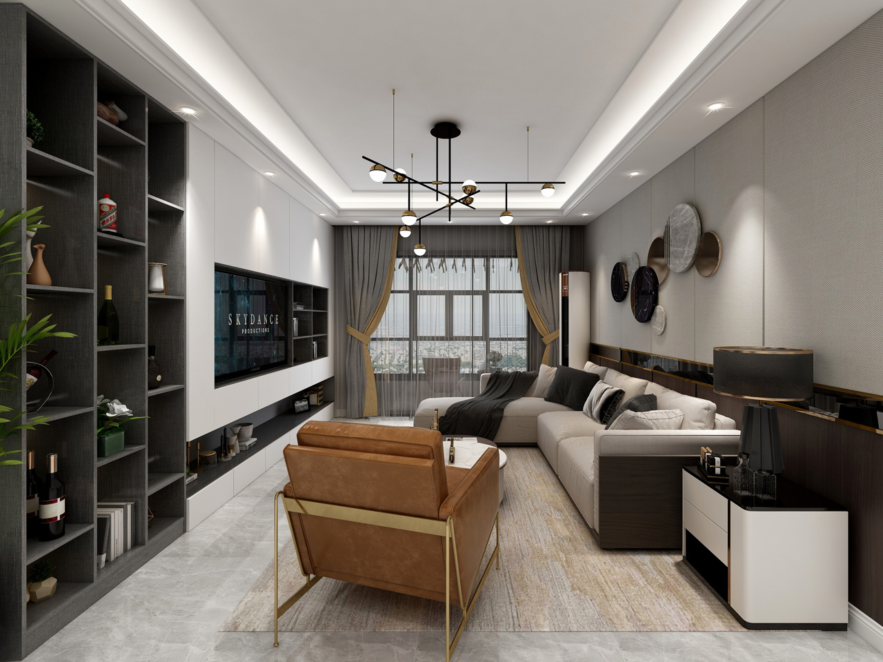 現(xiàn)代輕奢風(fēng)格酒柜-木語(yǔ)絲韻生態(tài)板定制